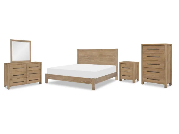 Complete Panel Bed, Queen 5/0, Mirror, Dresser, Chest Bedroom Sets Bedroom Sets