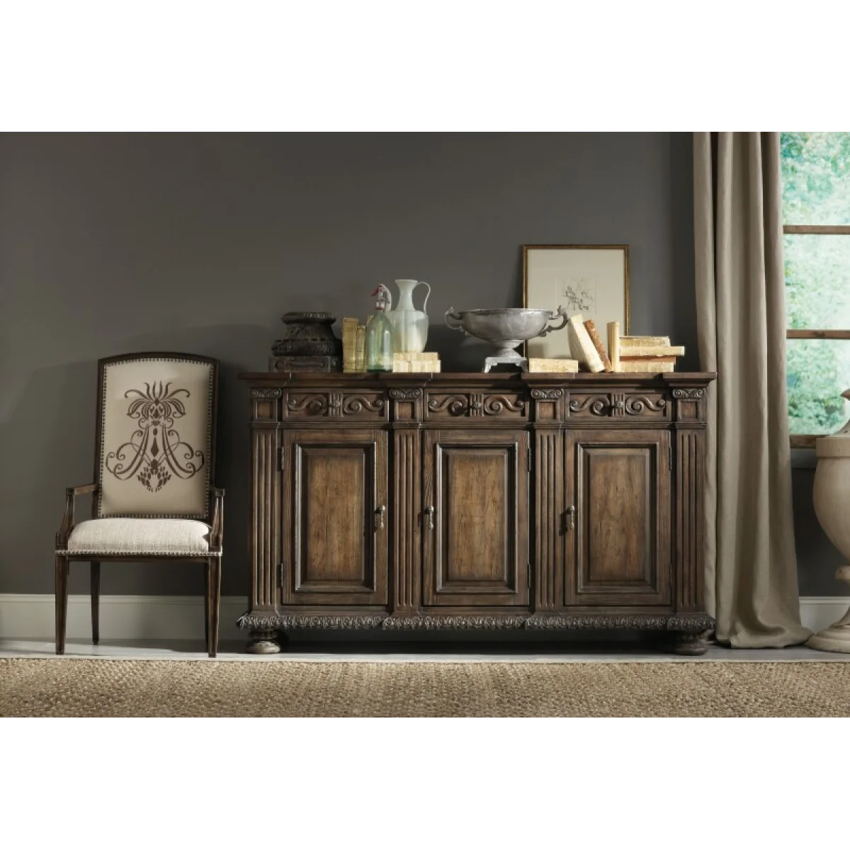 Rhapsody 72” Credenza Dining Storage Brown 8