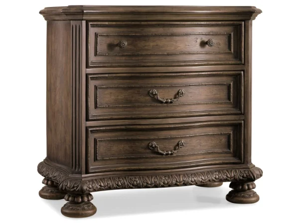 Rhapsody Three Drawer Nightstand Nightstands Brown