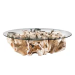 Willow Teak Root/glass Round Coffee Table Cocktail & Coffee Tables Classic Home 9