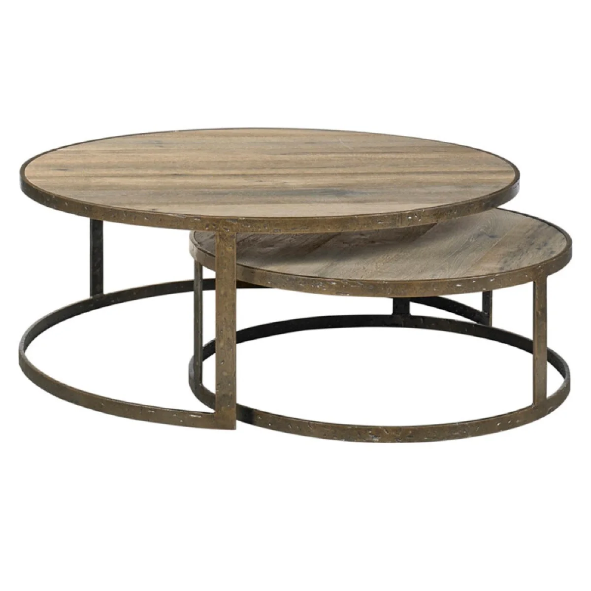 Abrelle Solid Wood Nesting Tables Set Of 2 Table Sets Brown 4