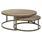 Abrelle Solid Wood Nesting Tables Set Of 2 Table Sets Brown 7
