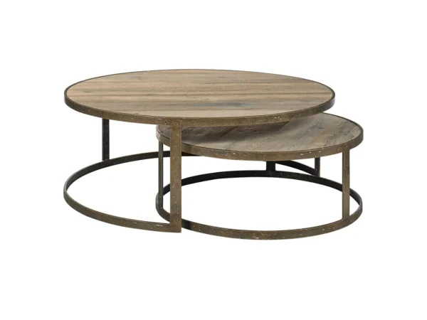 Abrelle Solid Wood Nesting Tables Set Of 2 Table Sets Brown 4