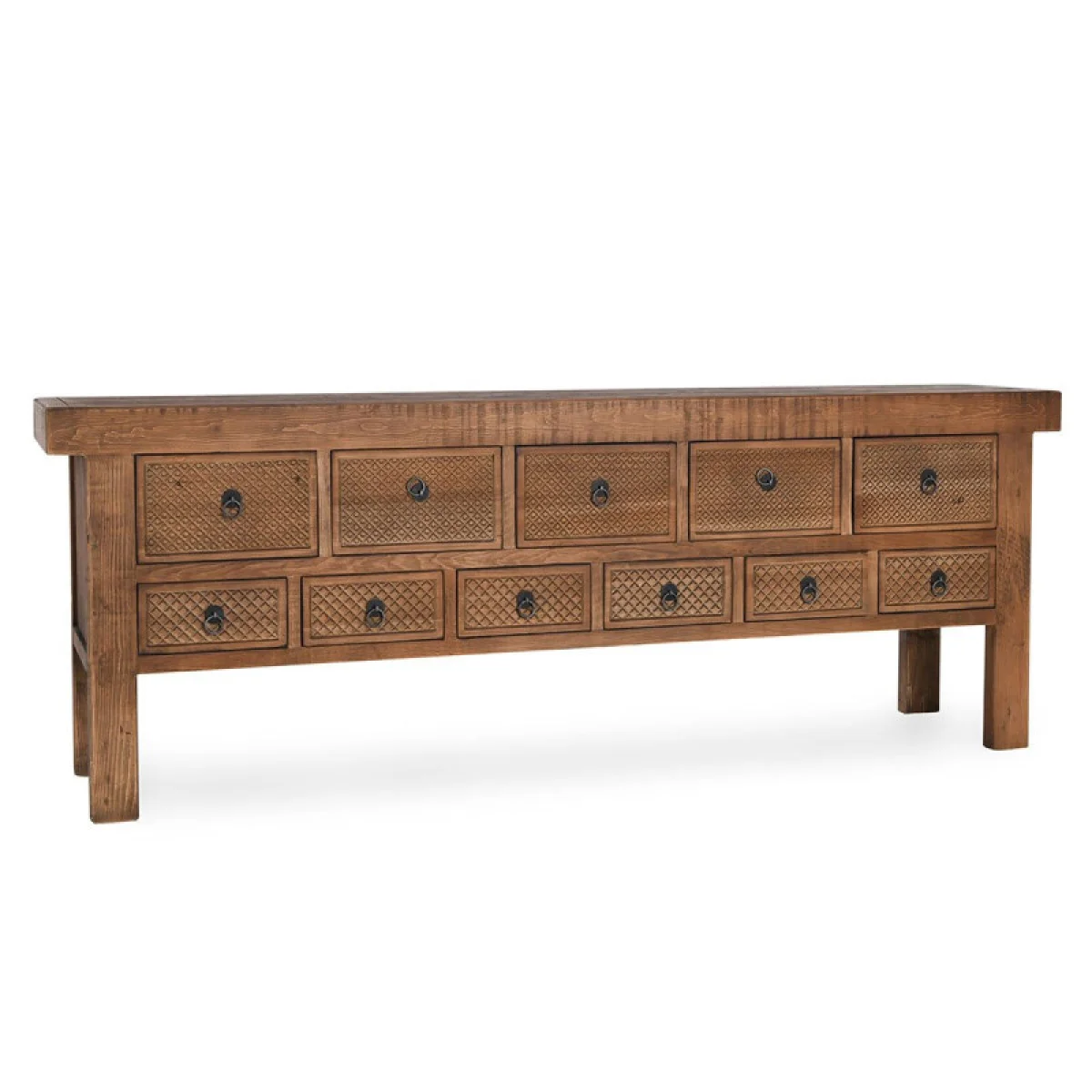 Lahey Solid Wood 11dwr Rectangle Console Table – Mission Brown Console Tables Brown 4
