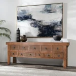 Lahey Solid Wood 11dwr Rectangle Console Table – Mission Brown Console Tables Brown 28