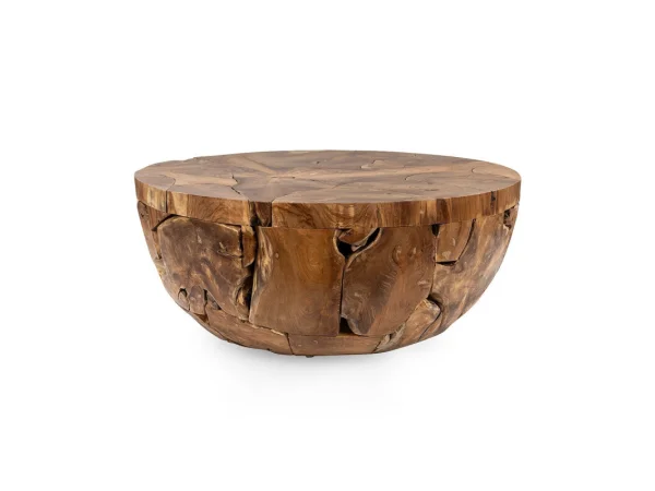 Garford Solid Wood Round Coffee Table Cocktail & Coffee Tables Brown