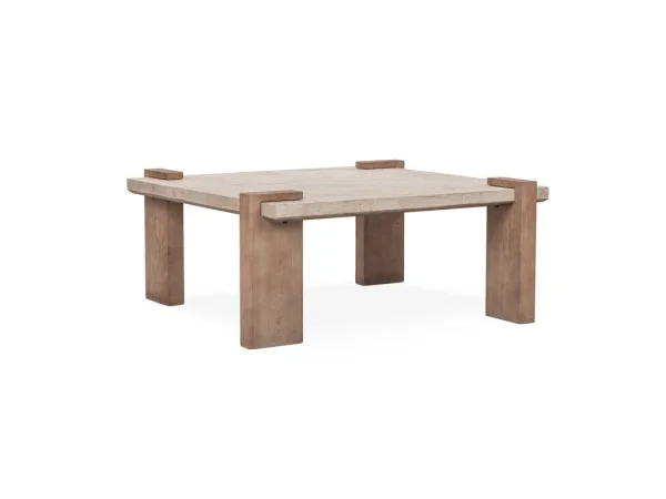 Ruare Travertine Square Coffee Table Cocktail & Coffee Tables Classic Home 4