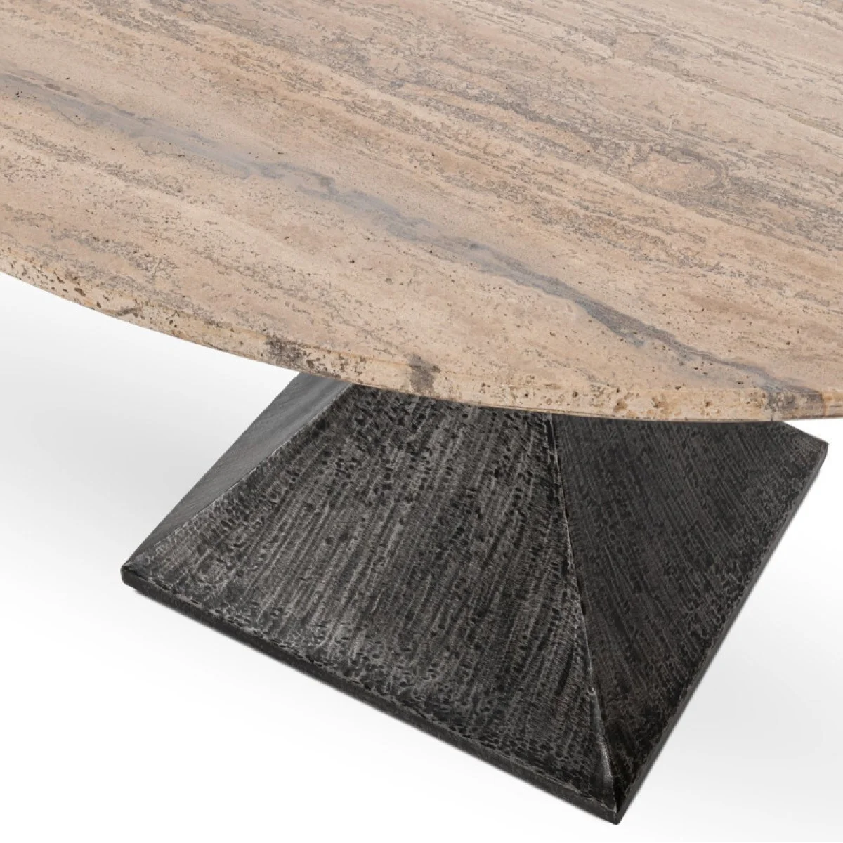 Baltic Travertine/stone Round Dining Table Dining Tables black 8