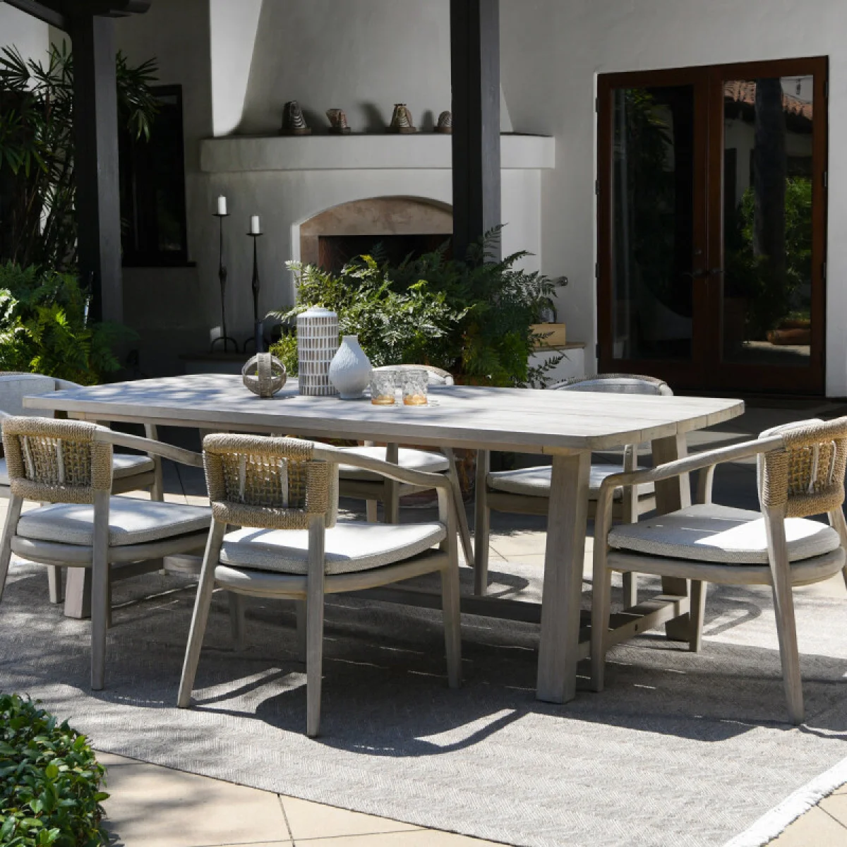 Agnes Outdoor Rectangle Dining Table Outdoor Dining Tables Classic Home 14