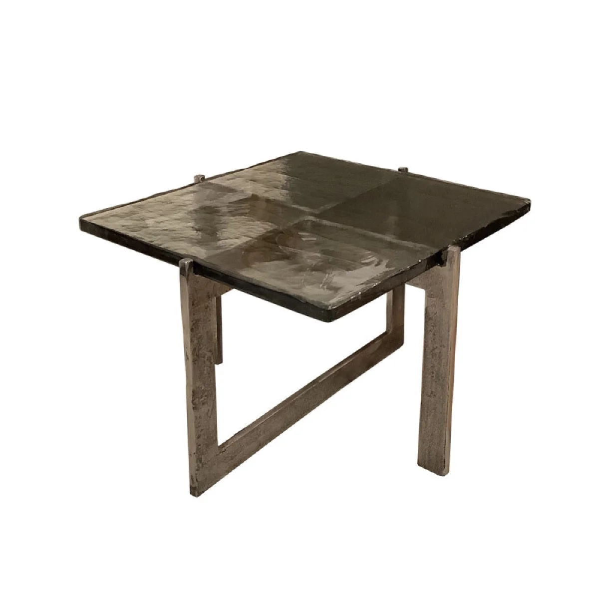 Walker Cast Aluminum Square Accent Table Cocktail & Coffee Tables Brown 4