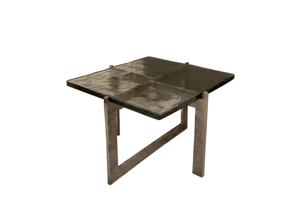 Walker Cast Aluminum Square Accent Table Cocktail & Coffee Tables Brown