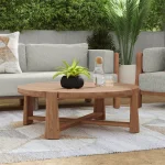 Aston Outdoor Round Coffee Table Outdoor Tables Brown 19