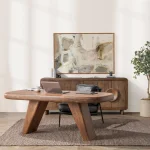 Harvey Solid Wood Desk Desks Brown 25