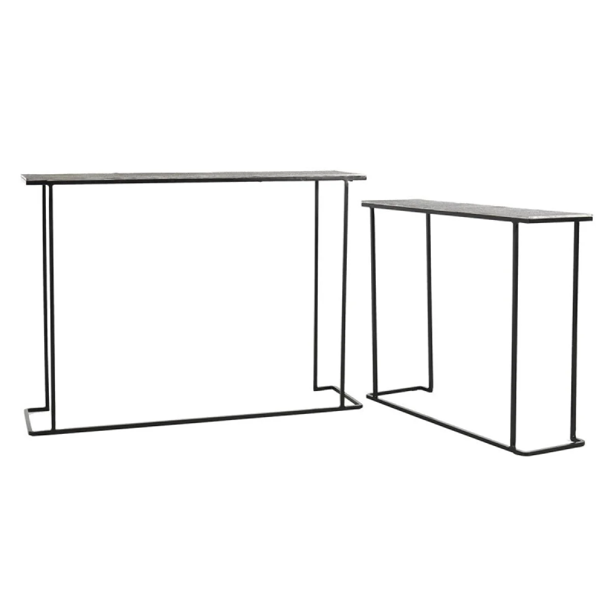 Jonah Aluminum Rectangle Console Tables Set Of 2 Console Tables black 4