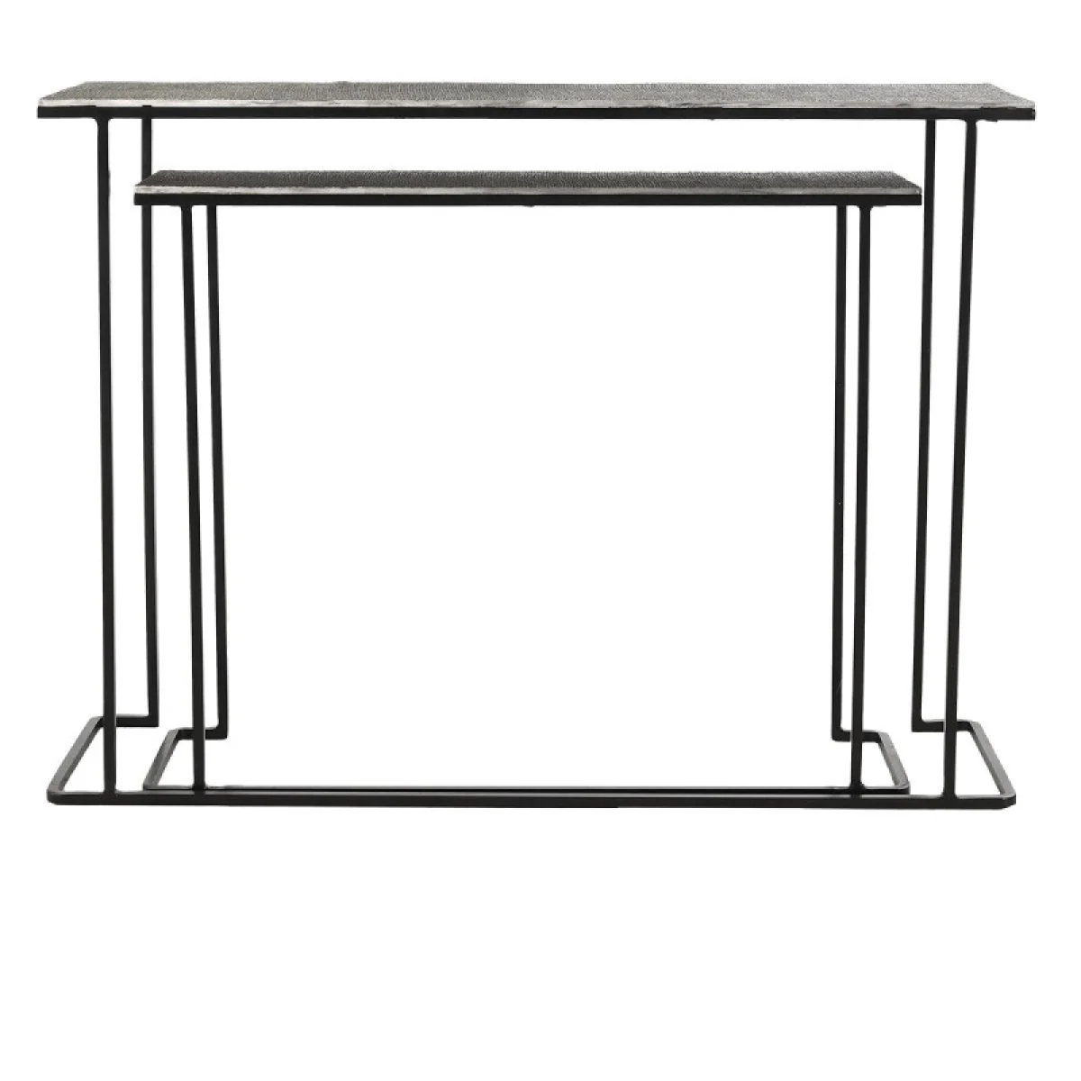 Jonah Aluminum Rectangle Console Tables Set Of 2 Console Tables black 6