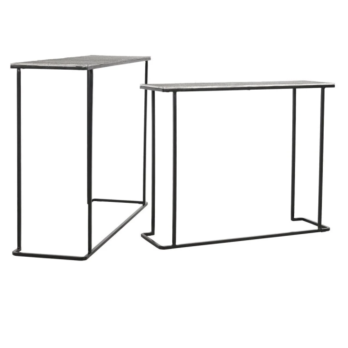 Jonah Aluminum Rectangle Console Tables Set Of 2 Console Tables black 7