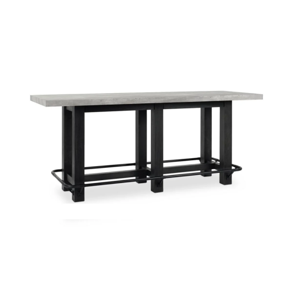 Ojai Concrete/solid Wood Rectangle Counter Table Bar Furniture Antique Gray/Black 4