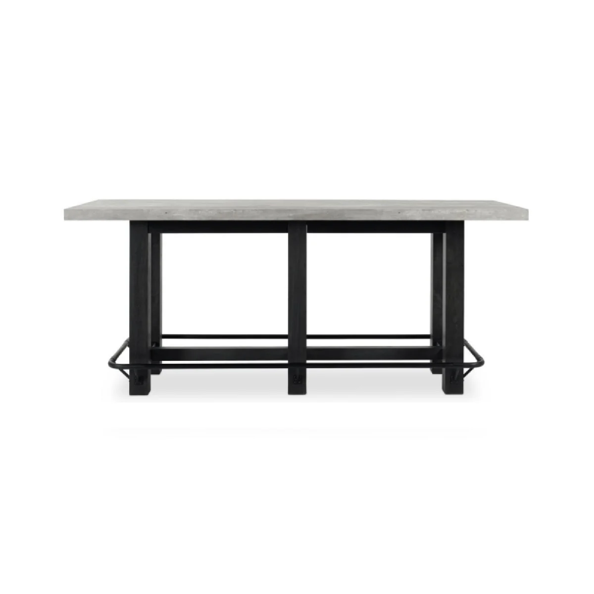 Ojai Concrete/solid Wood Rectangle Counter Table Bar Furniture Antique Gray/Black 6