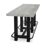 Ojai Concrete/solid Wood Rectangle Counter Table Bar Furniture Antique Gray/Black 15