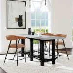 Ojai Concrete/solid Wood Rectangle Counter Table Bar Furniture Antique Gray/Black 16
