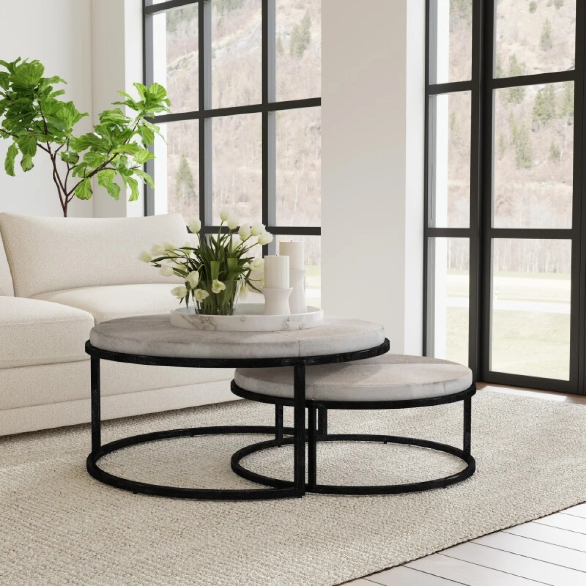 Hayword Hide Nesting Coffee Tables Set Of 2 Table Sets black 13