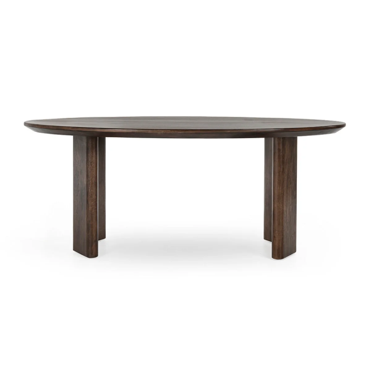 Norwood Solid Wood Oval Dining Table Dining Tables Bark Brown 6