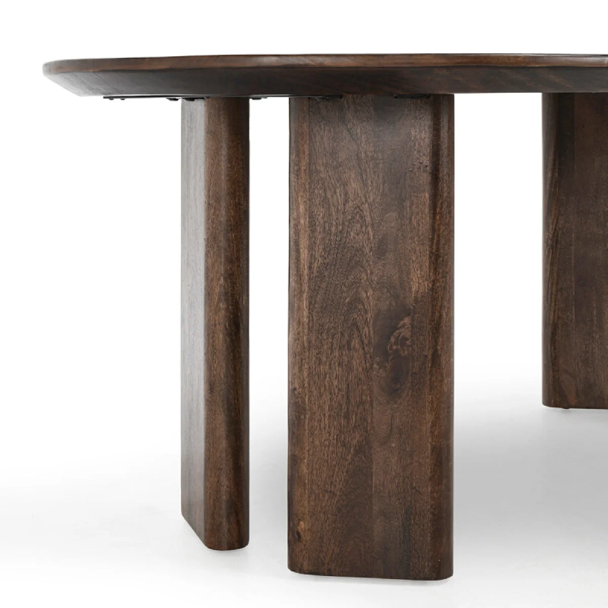 Norwood Solid Wood Oval Dining Table Dining Tables Bark Brown 10