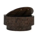 Norwood Solid Wood Round Coffee Table Cocktail & Coffee Tables Bark Brown 18