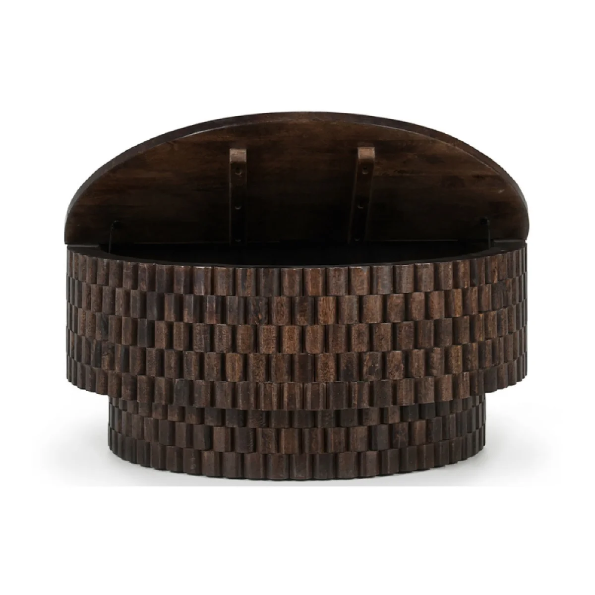 Norwood Solid Wood Round Coffee Table Cocktail & Coffee Tables Bark Brown 8