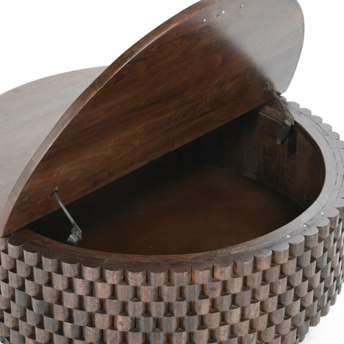 Norwood Solid Wood Round Coffee Table Cocktail & Coffee Tables Bark Brown 11
