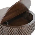 Norwood Solid Wood Round Coffee Table Cocktail & Coffee Tables Bark Brown 22