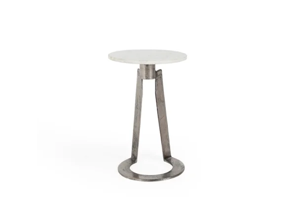 Leyton Marble/aluminum Round Accent Table End tables black 14 Leyton Marble/aluminum Round Accent Table End tables black 14