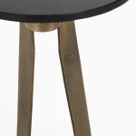 Leyton Marble/aluminum Round Accent Table End tables black 11