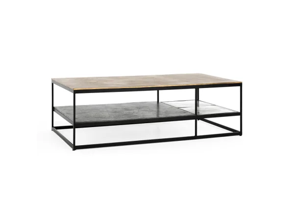 Remmy Cast Aluminum Rectangle Coffee Table Cocktail & Coffee Tables black