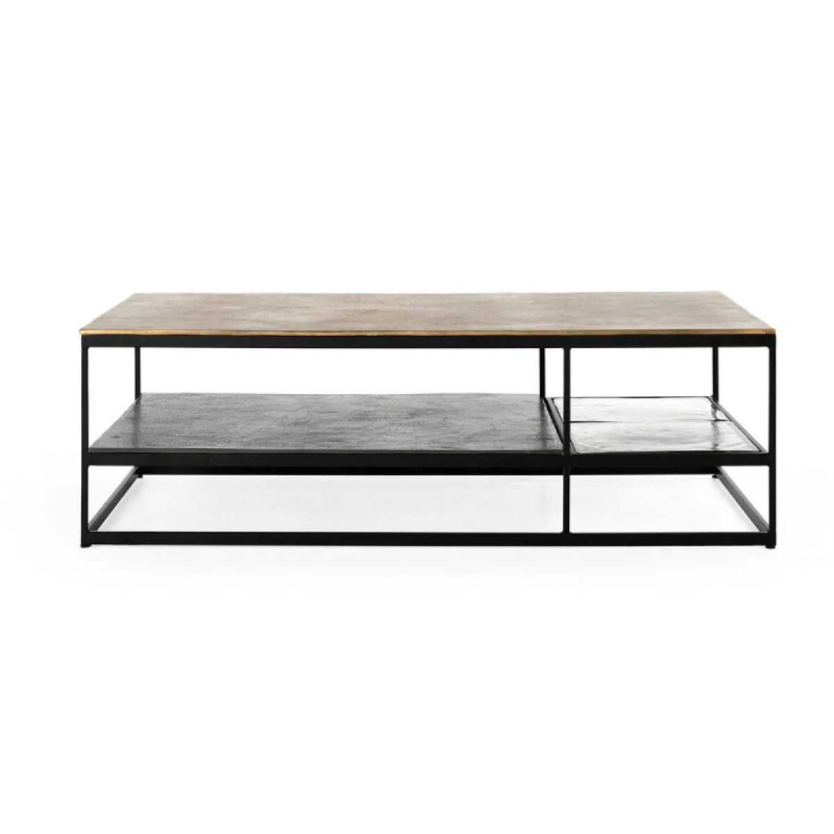 Remmy Cast Aluminum Rectangle Coffee Table Cocktail & Coffee Tables black 6