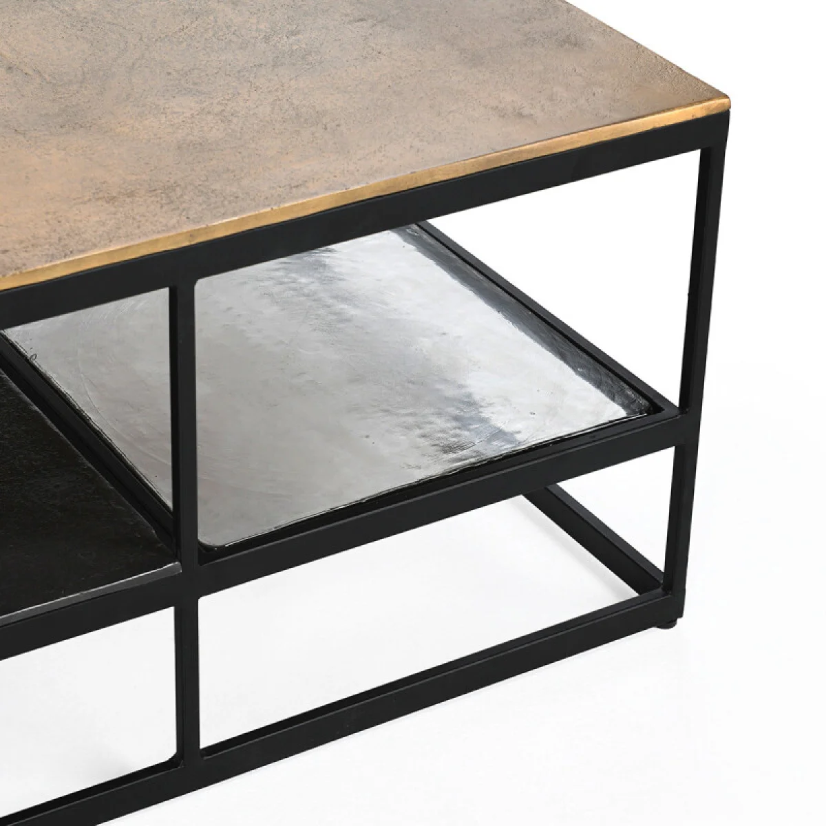 Remmy Cast Aluminum Rectangle Coffee Table Cocktail & Coffee Tables black 8