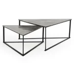 Burton Cast Aluminum Nesting Coffee Tables Set Of 2