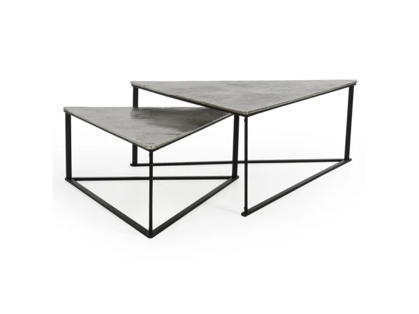 Burton Cast Aluminum Nesting Coffee Tables Set Of 2 Table Sets black