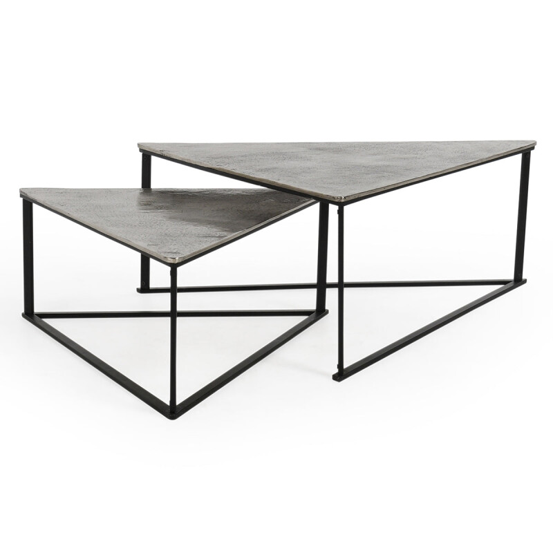 Burton Cast Aluminum Nesting Coffee Tables Set Of 2