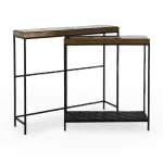 Harrison Glass/aluminum Rectangle Console Tables Set Of 2 Console Tables black 17