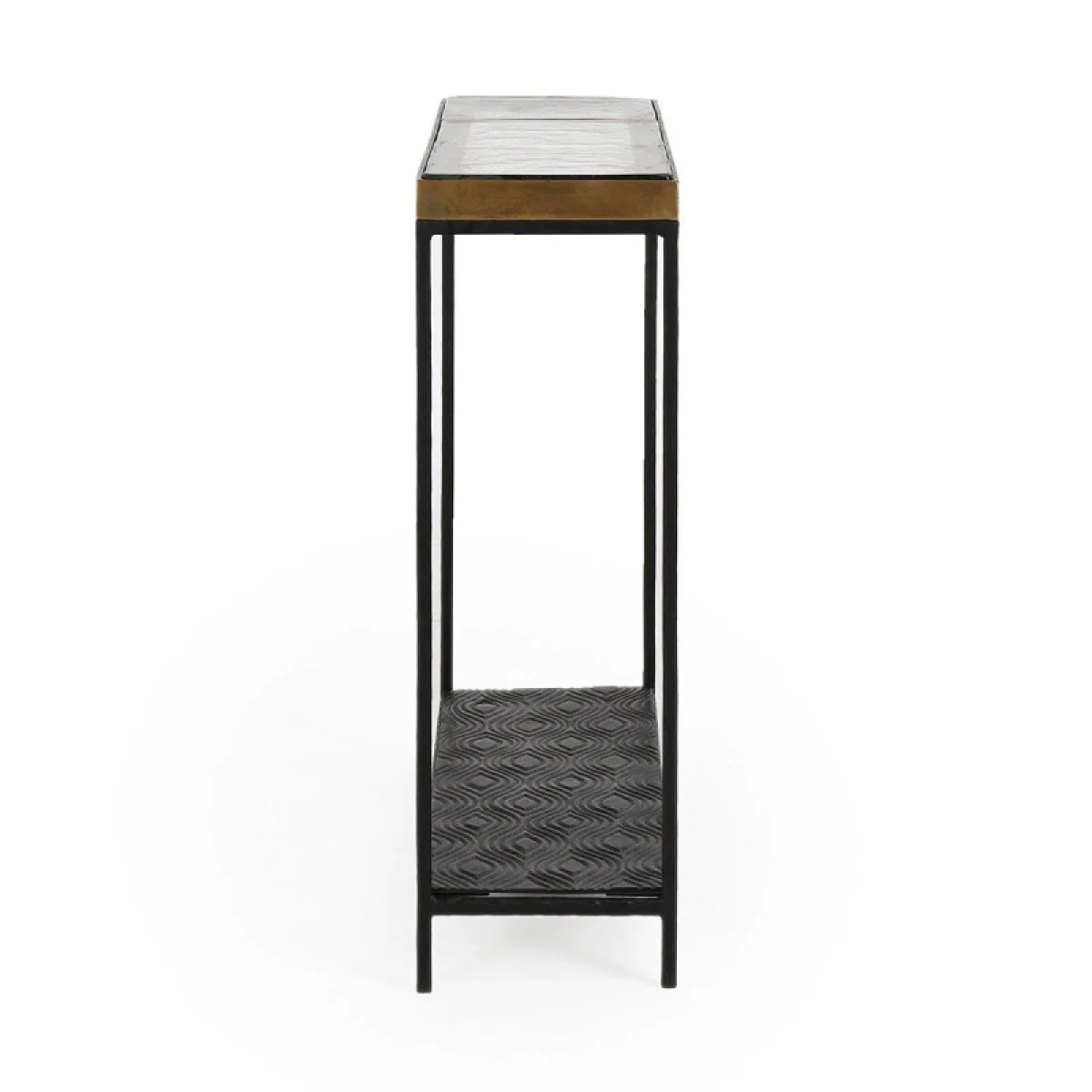 Harrison Glass/aluminum Rectangle Console Tables Set Of 2 Console Tables black 8