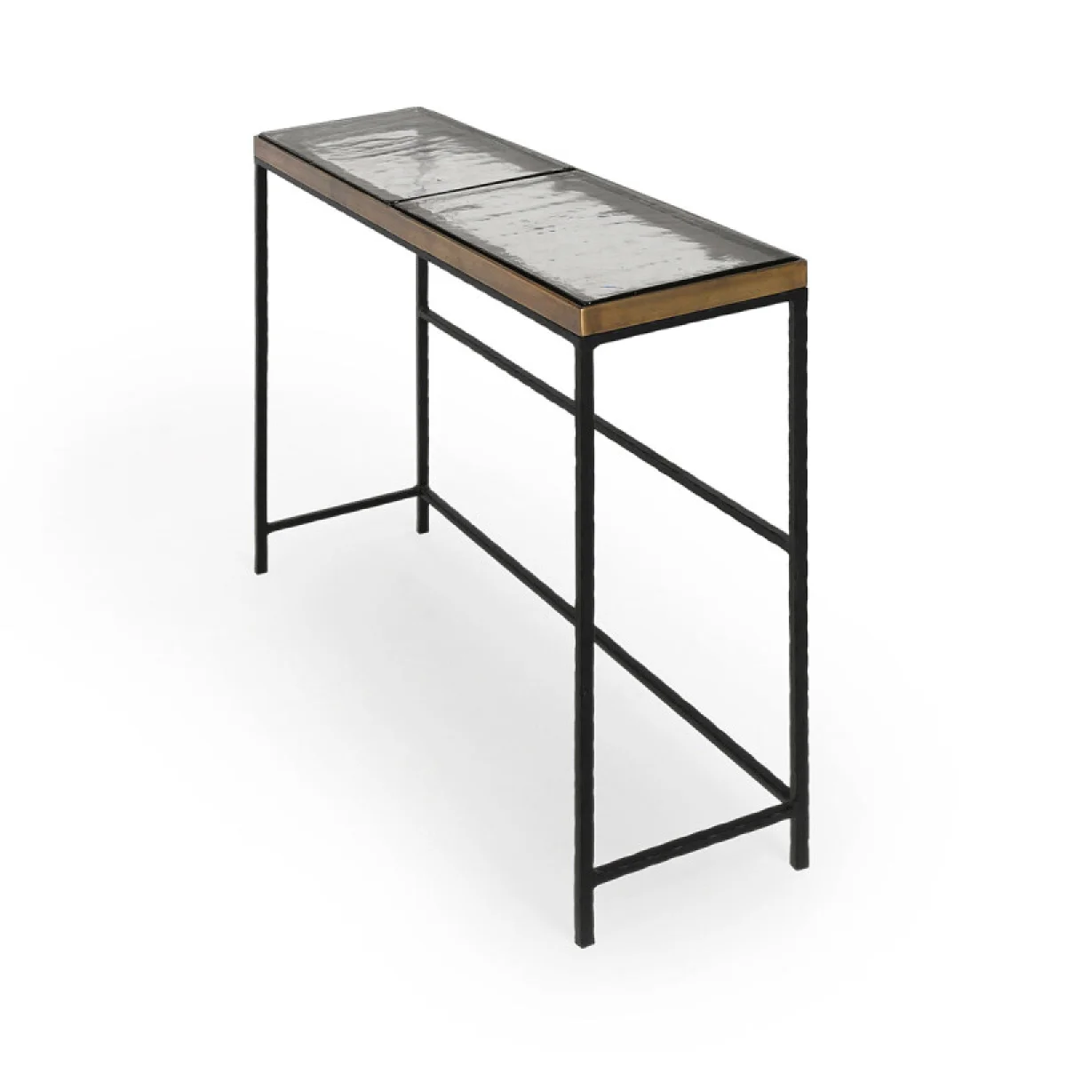 Harrison Glass/aluminum Rectangle Console Tables Set Of 2 Console Tables black 9
