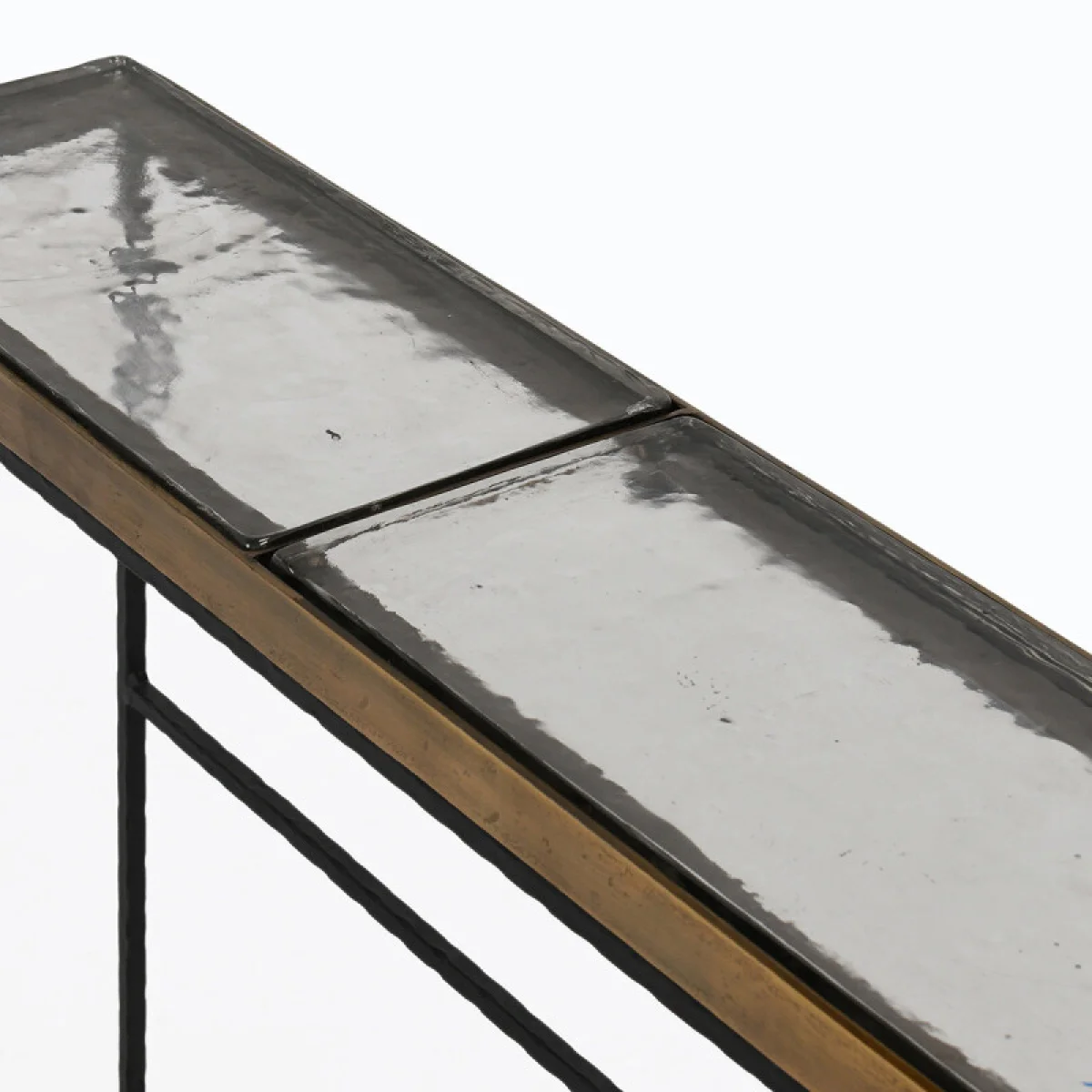 Harrison Glass/aluminum Rectangle Console Tables Set Of 2 Console Tables black 14