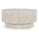 Norwood Solid Wood Round Coffee Table – Coastal White Cocktail & Coffee Tables Classic Home 13