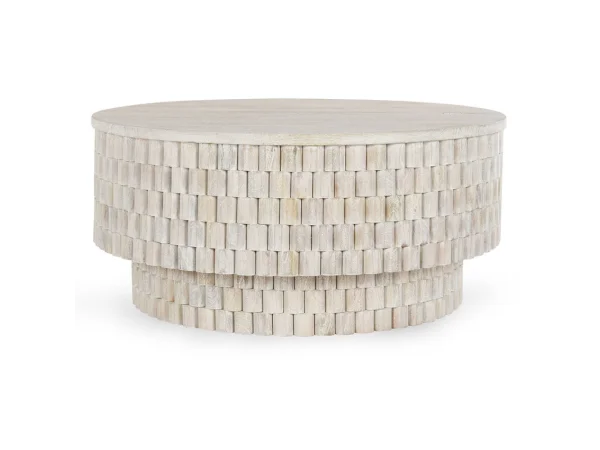 Norwood Solid Wood Round Coffee Table – Coastal White Cocktail & Coffee Tables Classic Home