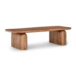 Chloe Solid Wood Rectangle Coffee Table Cocktail & Coffee Tables Brown 12
