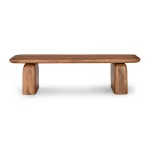Chloe Solid Wood Rectangle Coffee Table Cocktail & Coffee Tables Brown 14