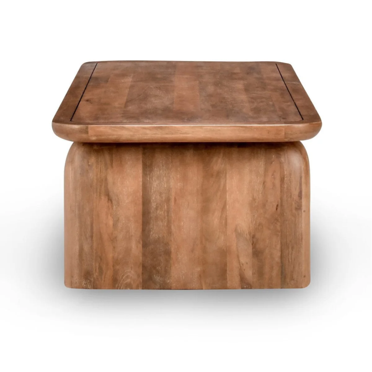 Chloe Solid Wood Rectangle Coffee Table Cocktail & Coffee Tables Brown 7