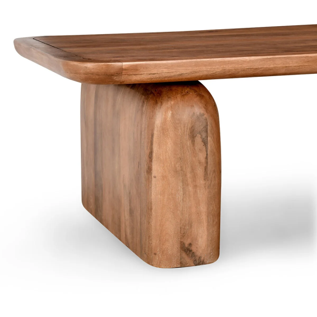 Chloe Solid Wood Rectangle Coffee Table Cocktail & Coffee Tables Brown 9