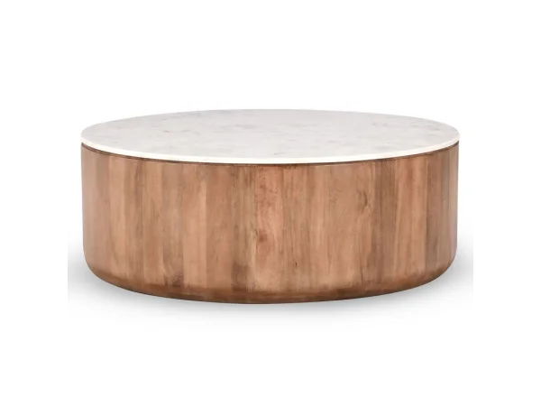 Josie Solid Wood Round Coffee Cocktail & Coffee Tables Brown